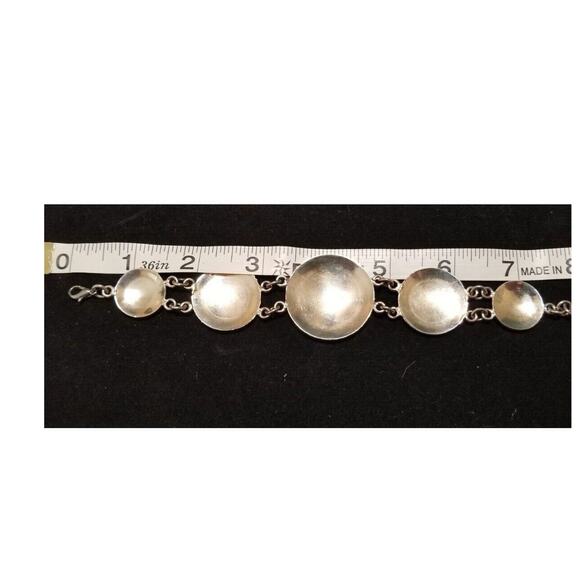 Vintage - Mexico Sterling Silver Red Inlay Sets 8" long 1.5" Round Largest - EUC - Picture 5 of 5